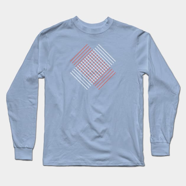 Red and White Lines Long Sleeve T-Shirt by Mint Tees